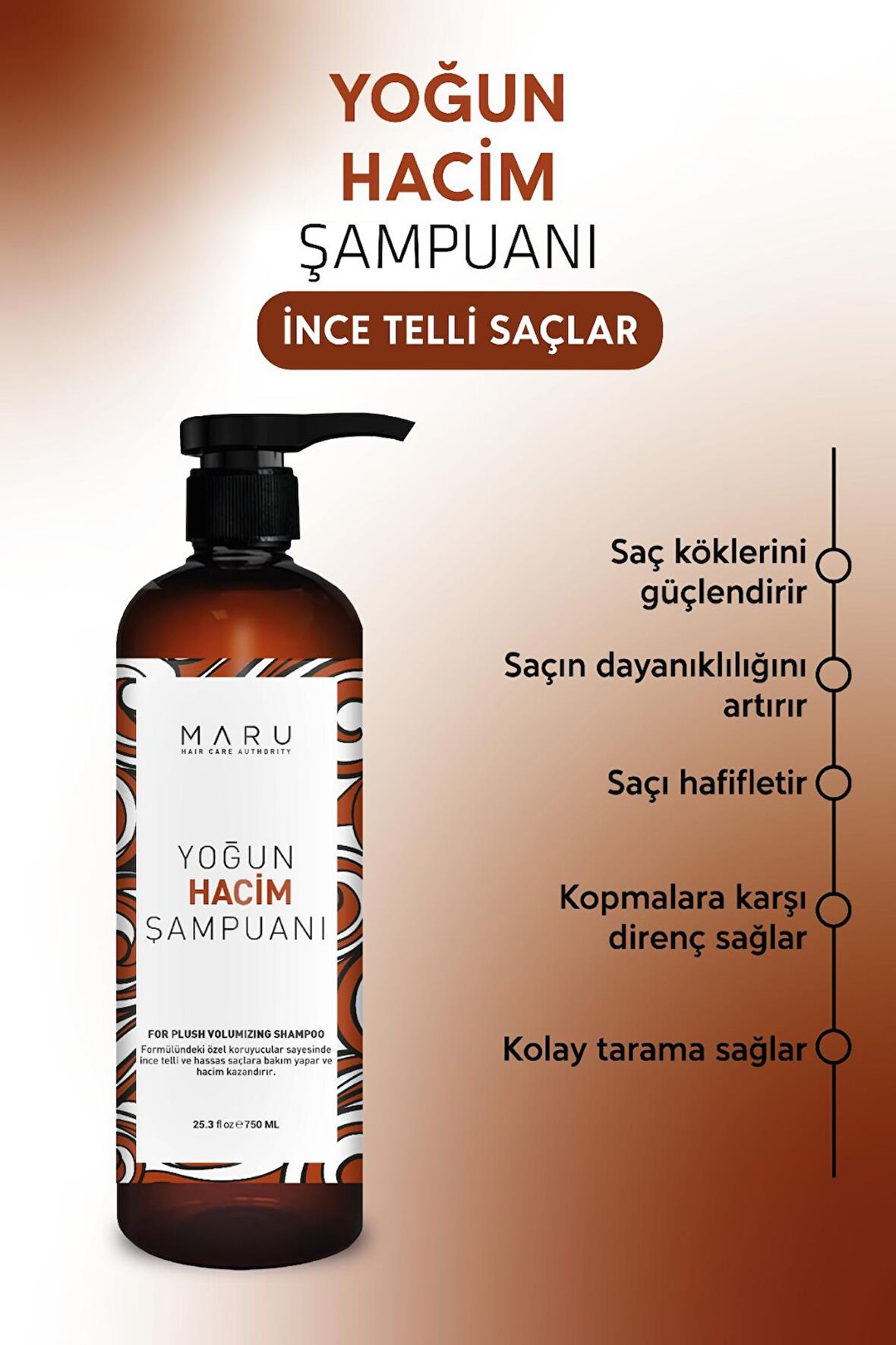 İnce Telli Saçlar Için (VOLUME) Hacim Veren Şampuan 750 ml