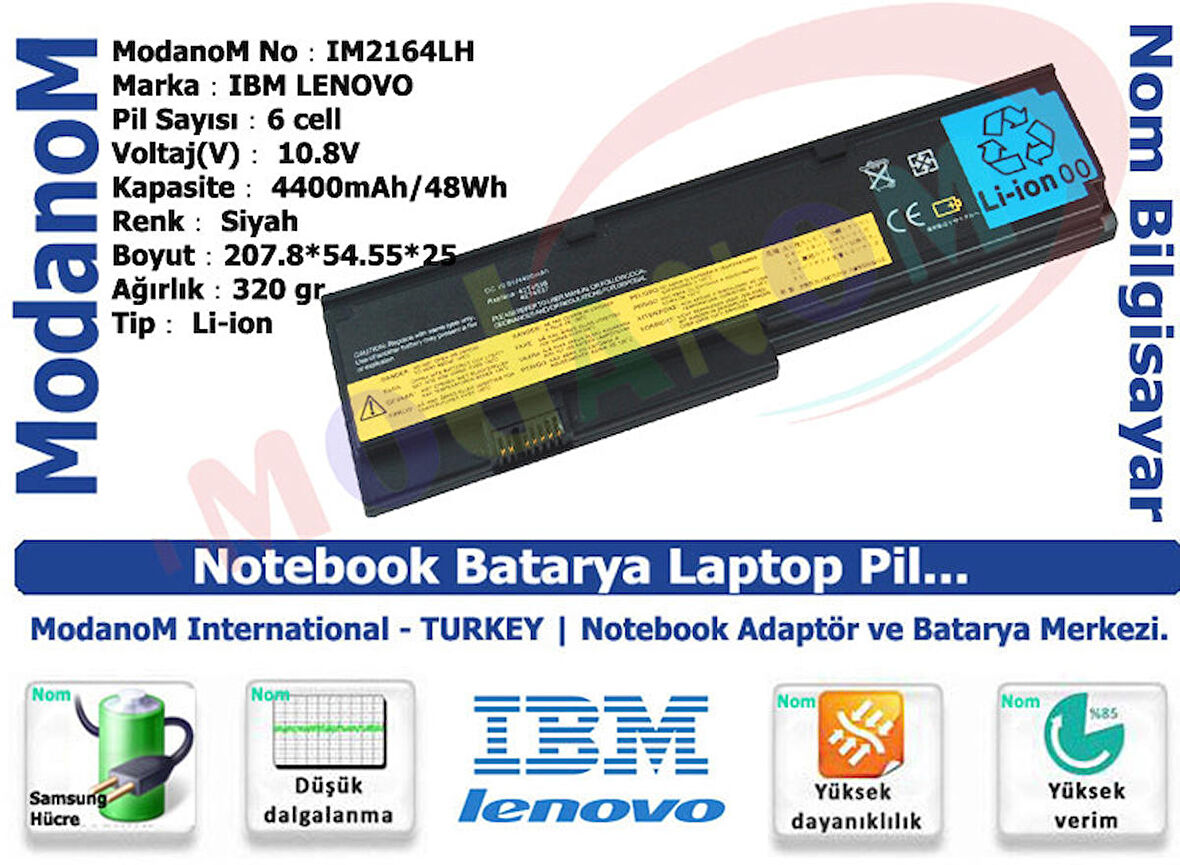 Ibm Lenovo ThinkPad X201 Batarya Laptop Pil