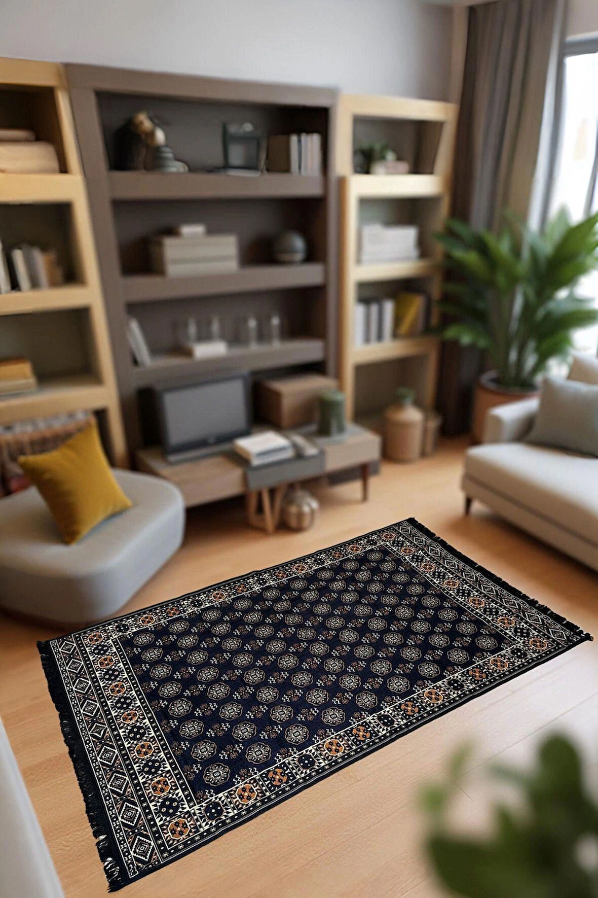 Şark Köşesi Kilim Halı Balkon ve Salon İçin Dekoratif Yıkanabilir Oturma Oda Halısı