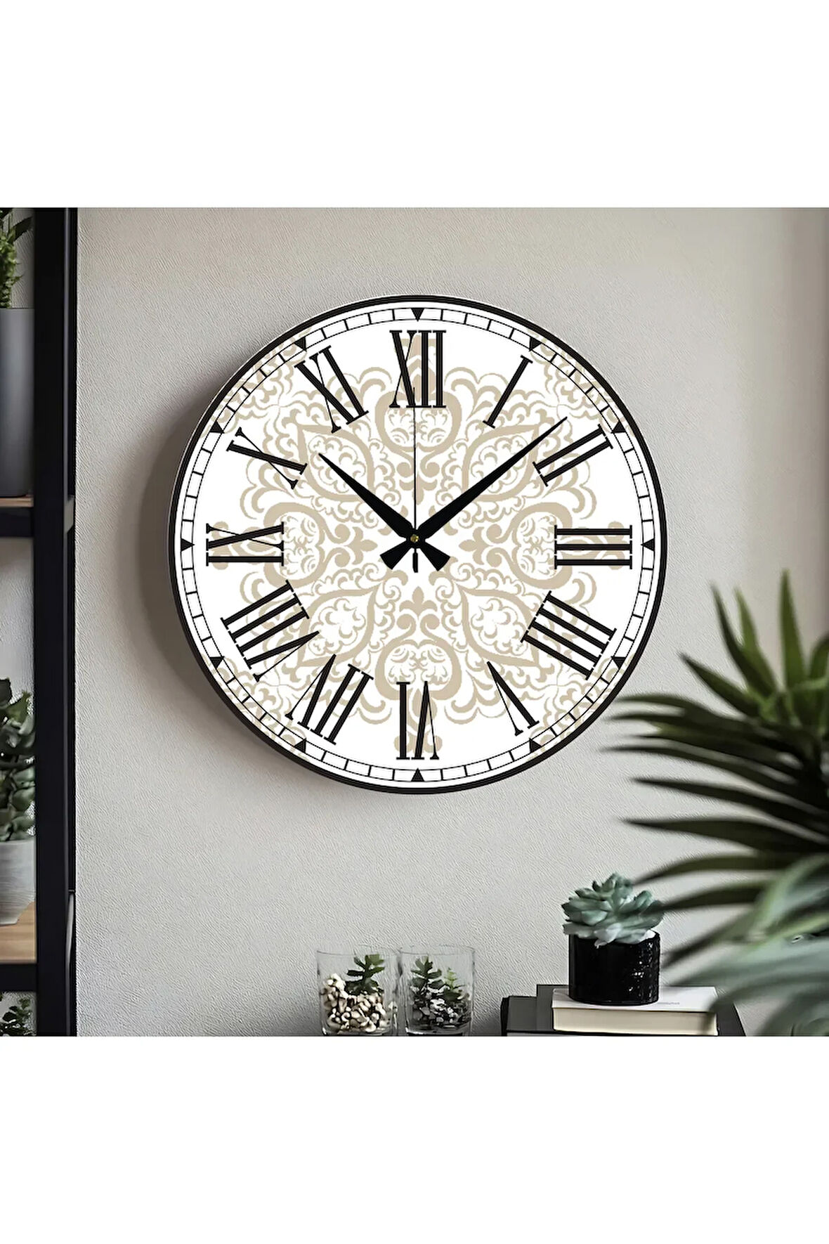 Roma Rakam Uv Baskılı Duvar Saati Sessiz Akar Mekanizma