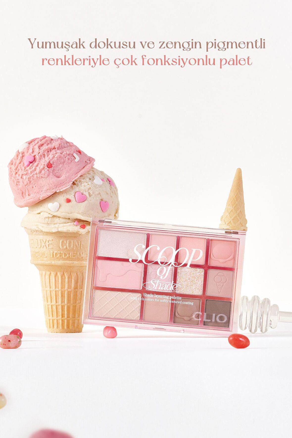 Çok Fonksiyonlu, Yoğun Pigmentli Far Paleti Clio Shade & Shadow Palette (03 Scoop Of Shade)
