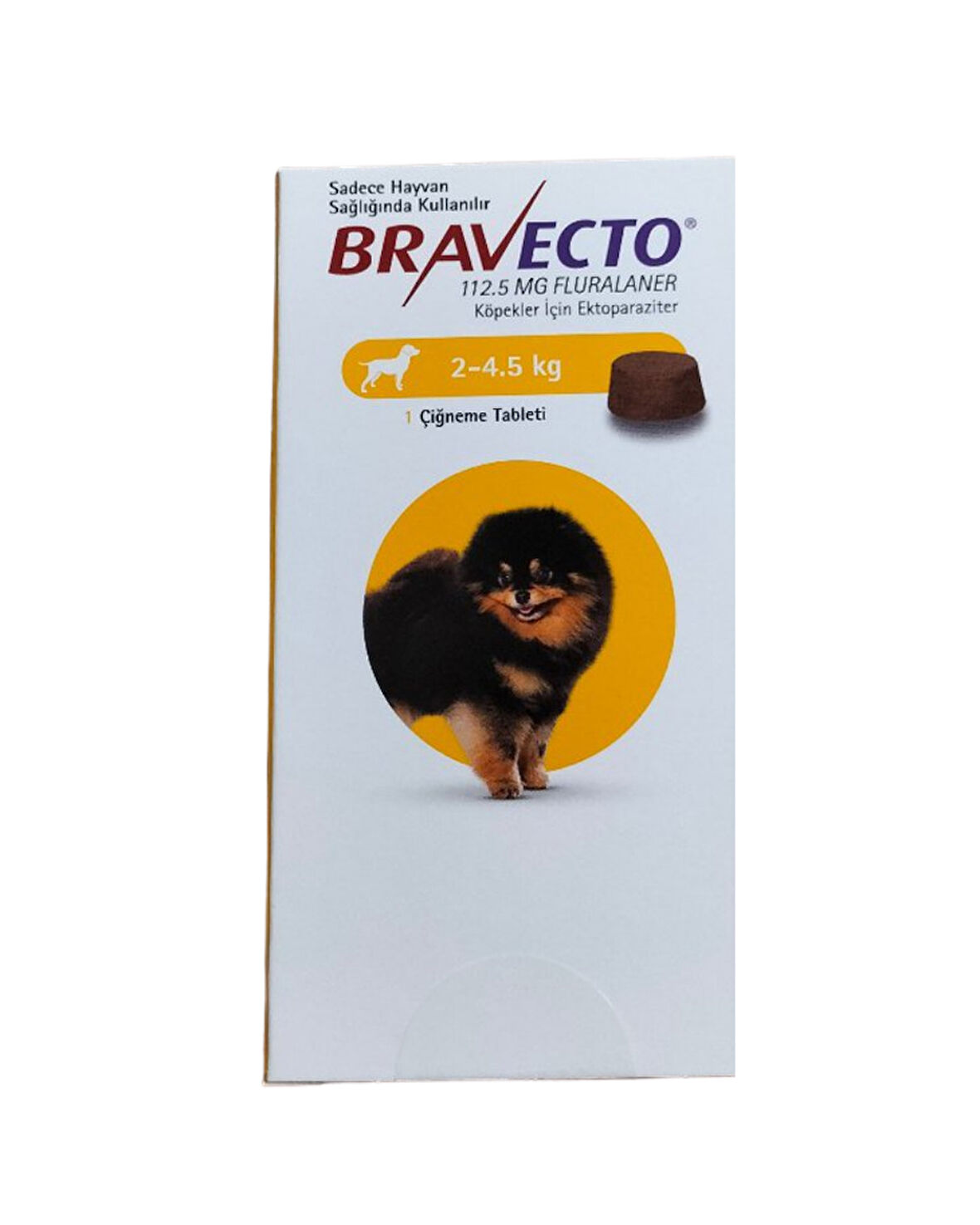 Bravecto Köpekler İçin Çiğneme Tableti 112,5 mg (2 – 4,5 kg) Bir tablet