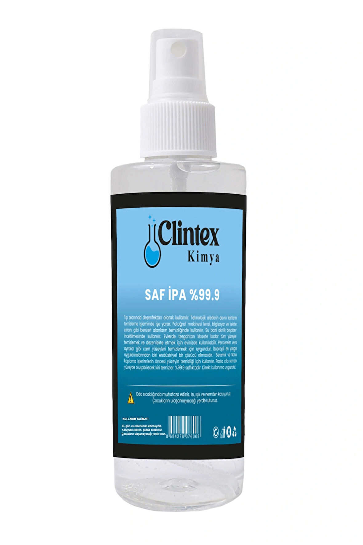 Clintex Kimya %99.9 Saf Ipa Izopropil Yüzey Temizleyici Solvent 200 ml