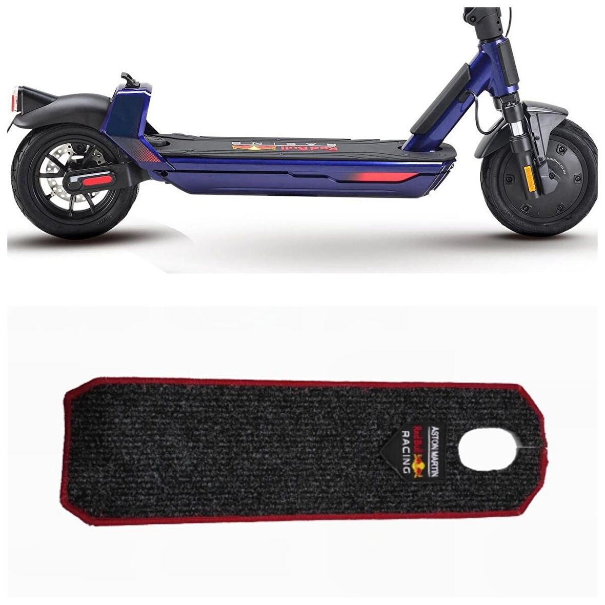 Elektrikli Scooter Aksesuar Koruyucu Paspas Red Bull 10'' Race Nine Katlanır E-Scooter Red Bull Nakış Armalı