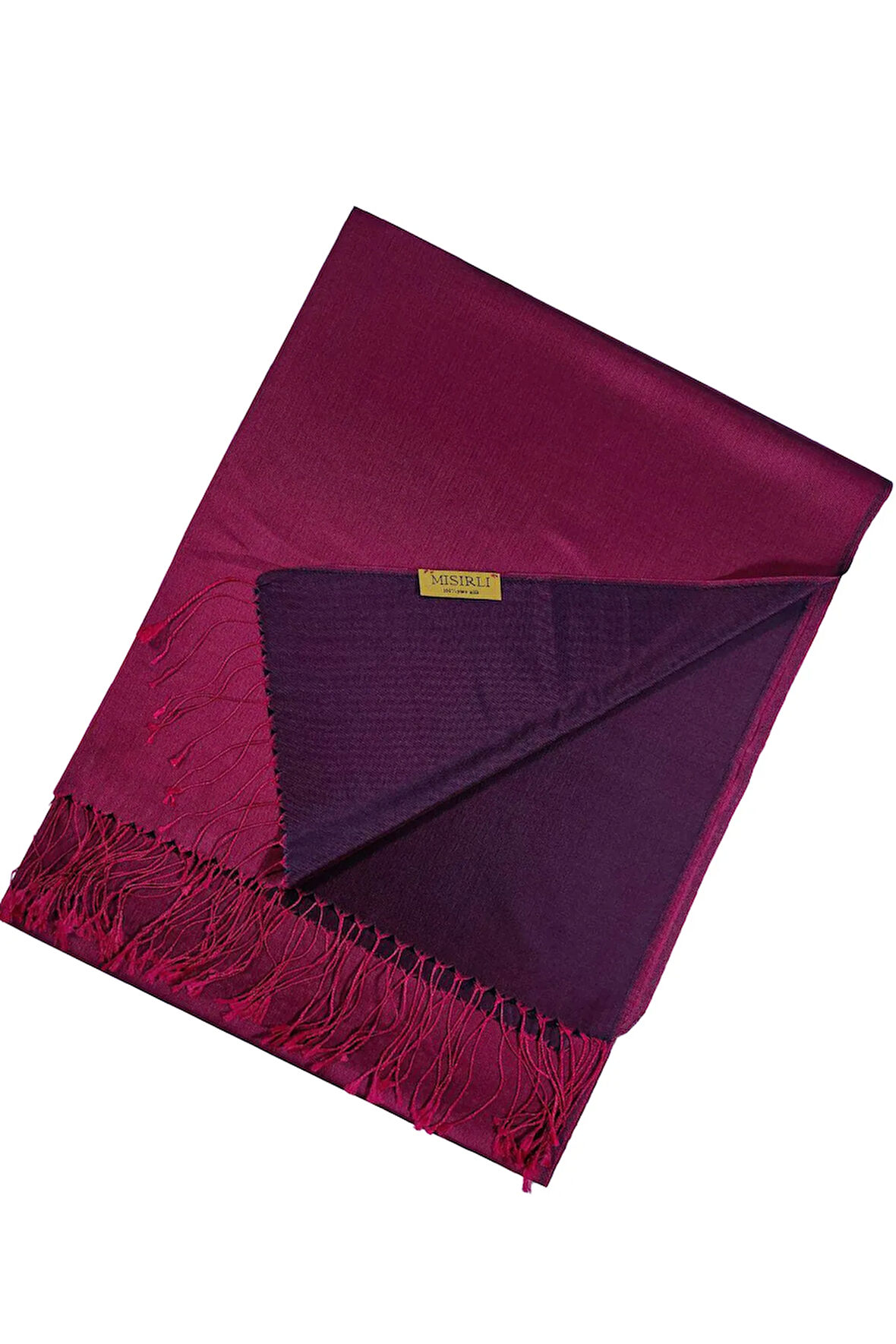 Mısırlı Eşarpları Çift Taraflı Düz Renk Ipek Şal