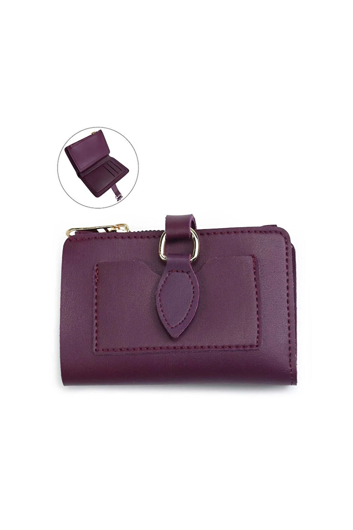 Mor Yumuşak Deri Kartlık Cüzdan