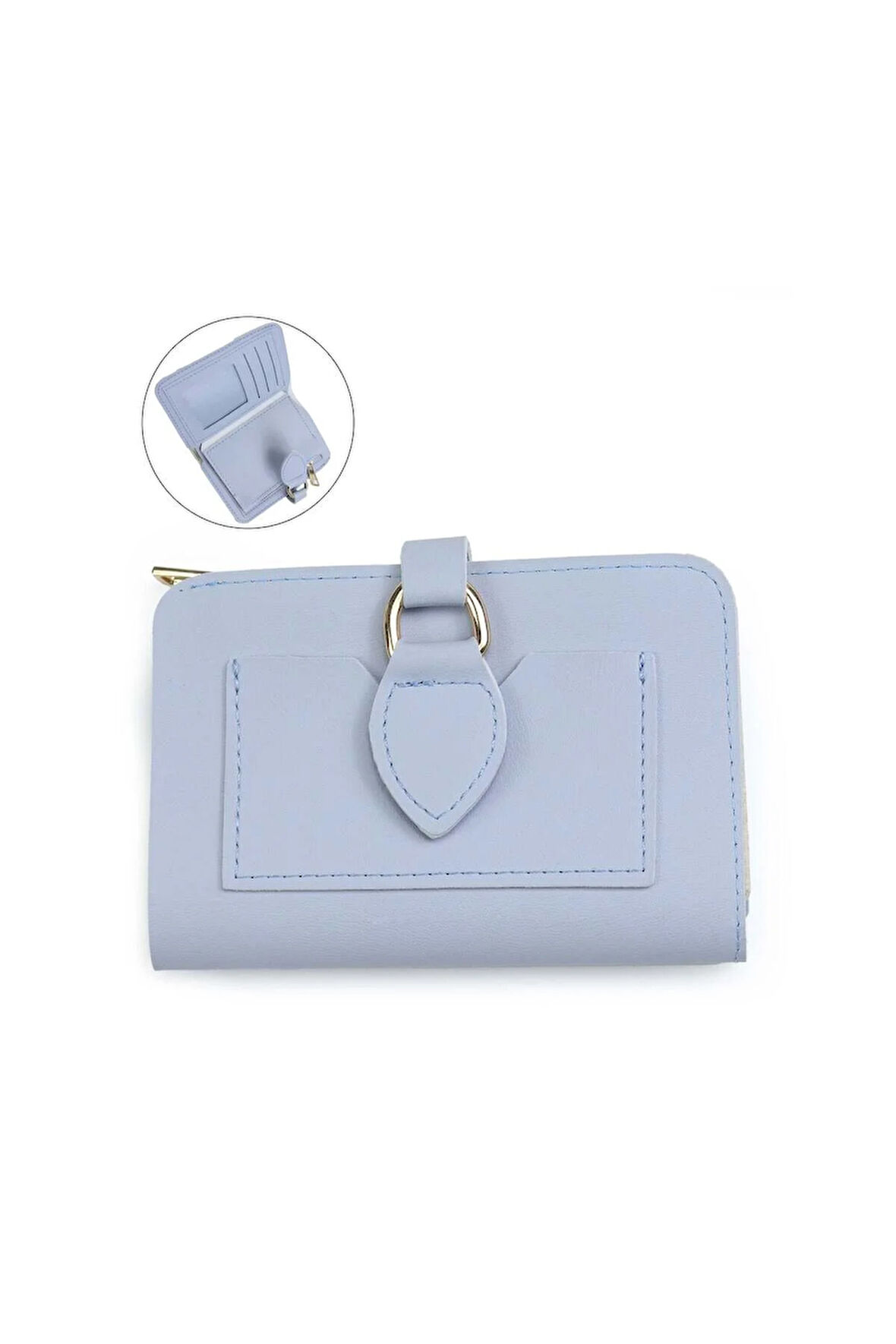 Mavi Yumuşak Deri Kartlık Cüzdan