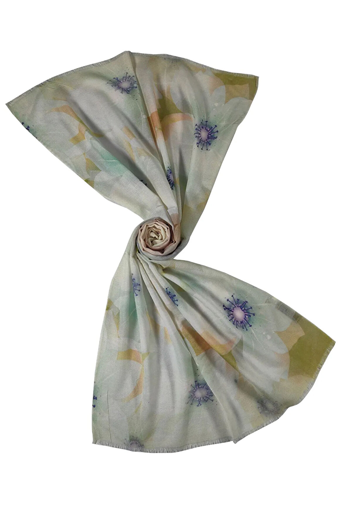 Mısırlı Eşarpları Desenli Yün Şal 75x190