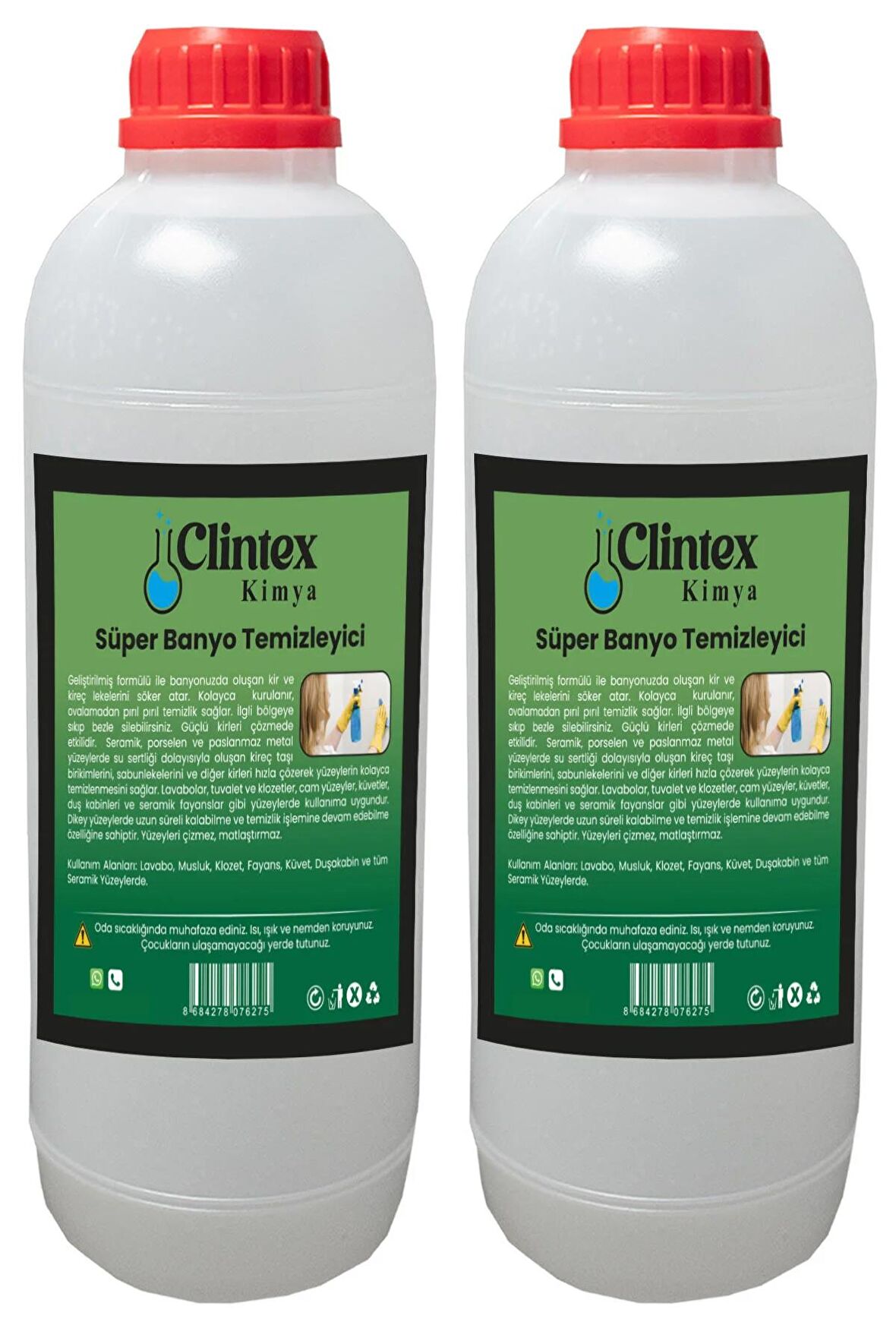 Clintex Kimya Süper Banyo Temizleyici 2x1 Lt