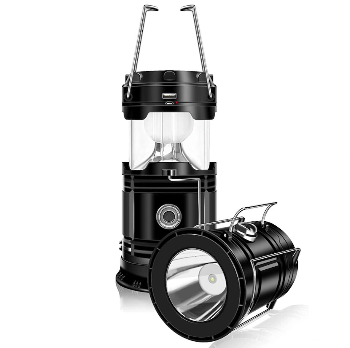 Taşınabilir Solar LED El Feneri Kamp Dış Aydınlatma Katlanır Kamp Çadır Lambası