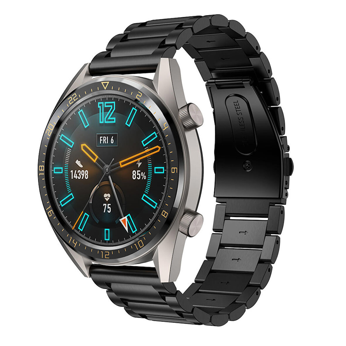 Megafox Samsung Galaxy Watch 4 40-40-42-46mm Uyumlu Paslanmaz Metal Kordon Baklalı Çelik Bileklik