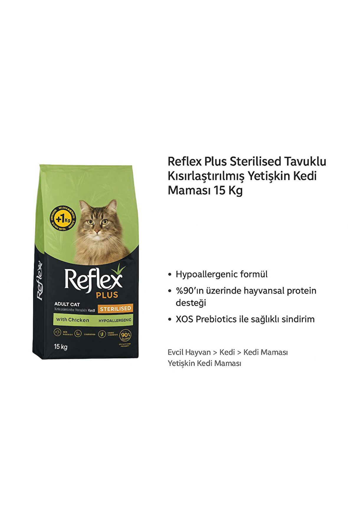 Kısırlaştırılmış 15+1 kg kedi maması