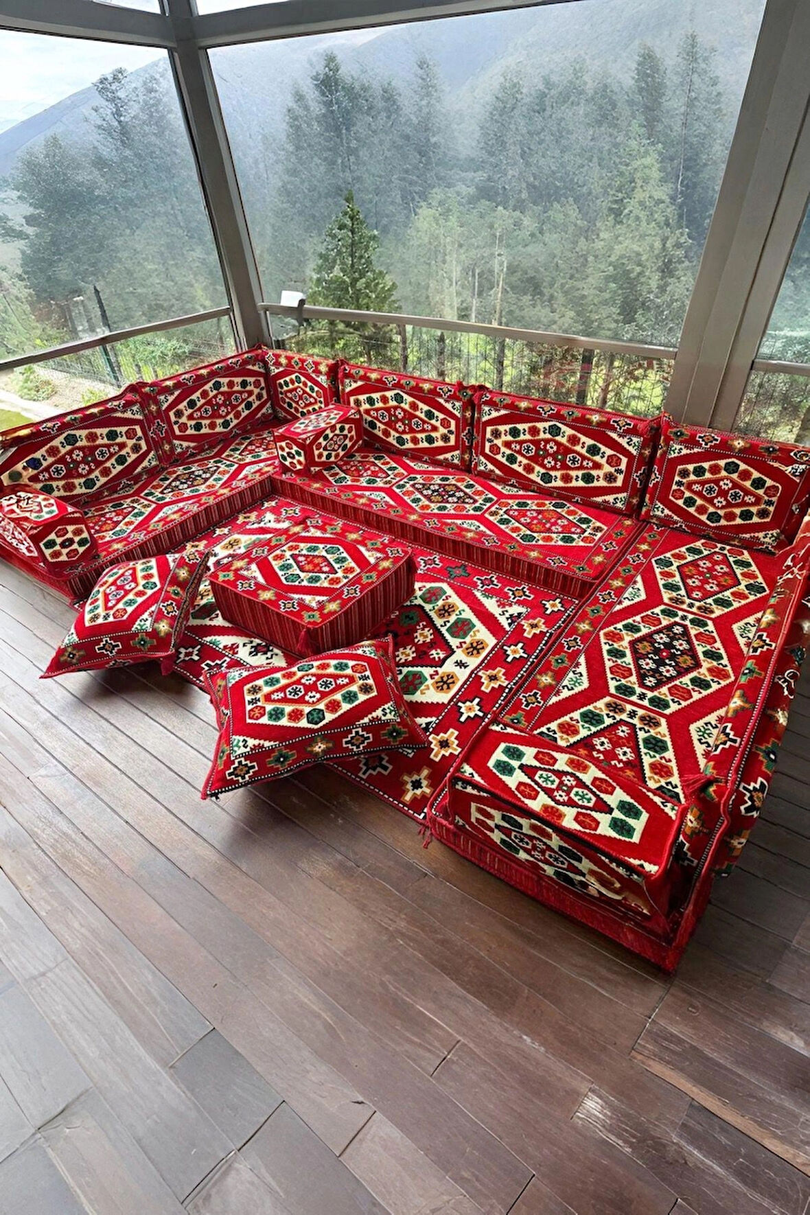 Şark Köşesi Takımı %100 Yerli Üretim | Özel Dokuma Kumaş | 10 cm Çökmeyen Sünger Minder