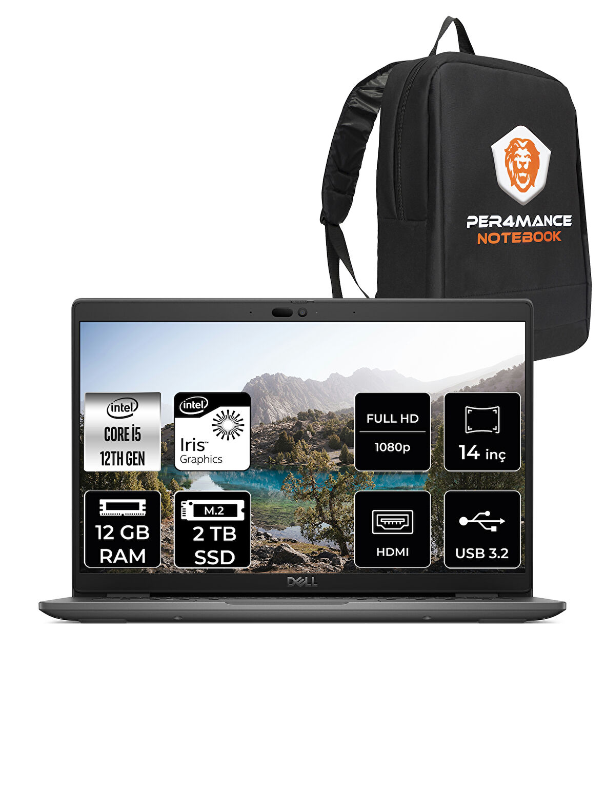 Dell Latitude 3440 Intel Core i5 1235U 12GB 2TB SSD 14" FHD FDOS Taşınabilir Bilgisayar & PER4 Çanta
