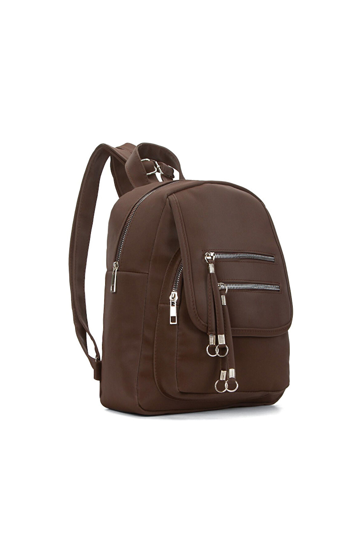 Kadın Kapaklı Fermuar Detaylı Günlük Sırt Çantası