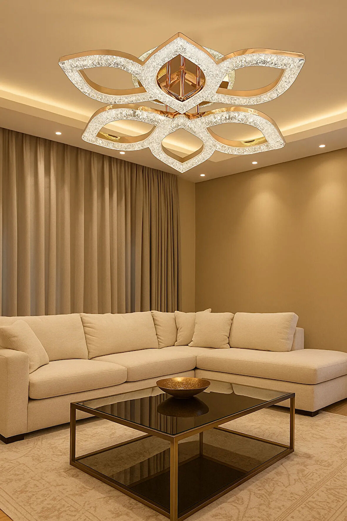 Sima Avize Kumandalı 3 Renk Işık ,Modern Kaplama Sarkıt Led Avize Salon Mutfak Avize