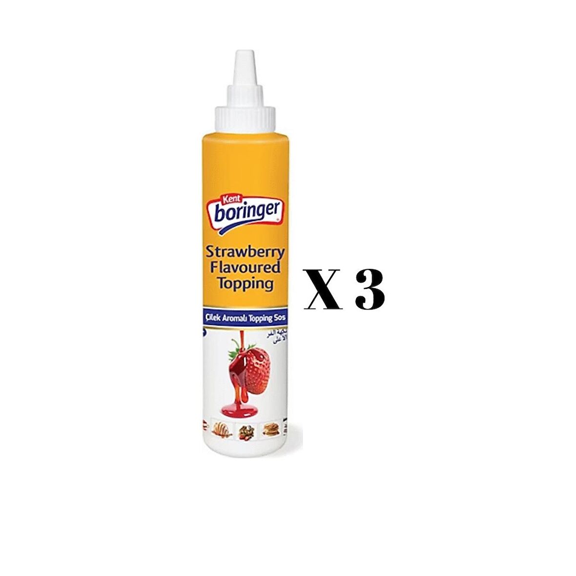 Kent Boringer Topping Sos Çilek X3 Adet 750 Gr