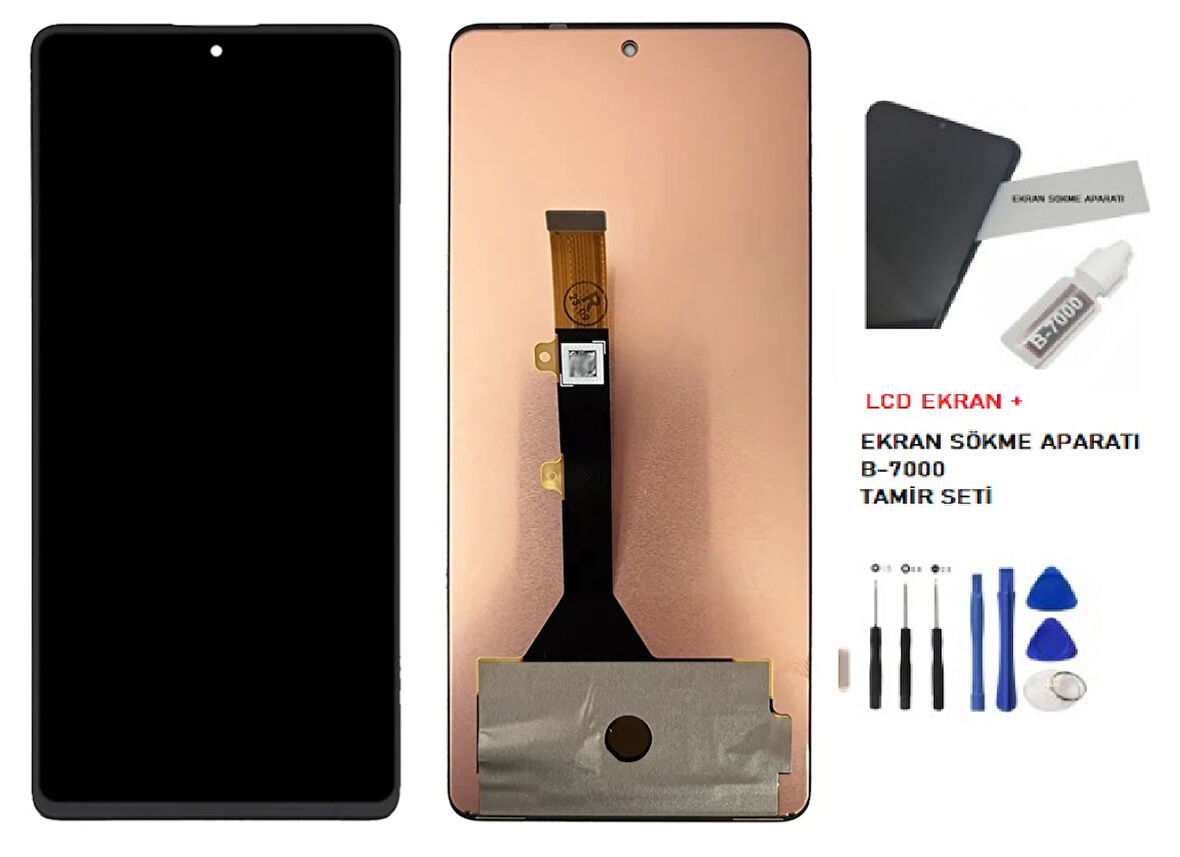 Tecno Camon 20 TFT Lcd Dokunmatik Ekran CK6,CK6n SERVİS Orijinali + B-7000 + TAMİR SETİ