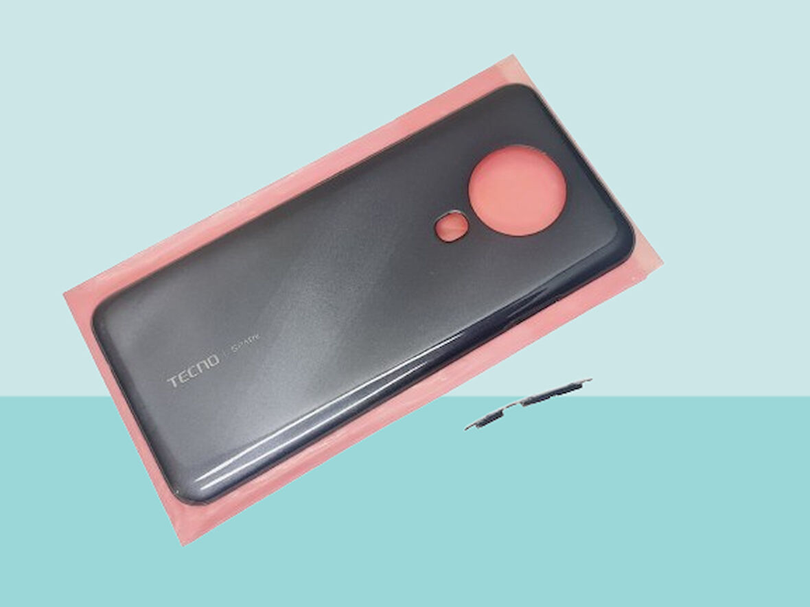 Tecno Spark 6 (KE7) Uyumlu FULL KASA Arka Kapak Batarya Kapağı - SİYAH