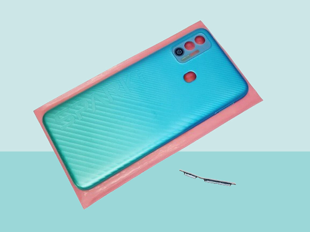 Tecno Spark 7T (KF6p) Uyumlu FULL KASA Arka Kapak Batarya Kapağı - MAVİ