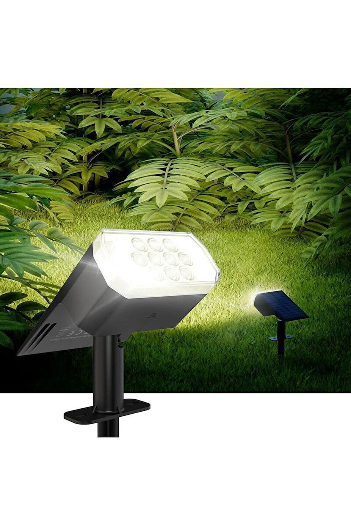 Bahçe Aydınlatması 10 Ledli Duvar ve Yere Uyumlu Güneş Enerjili Led Işık Solar Projektör