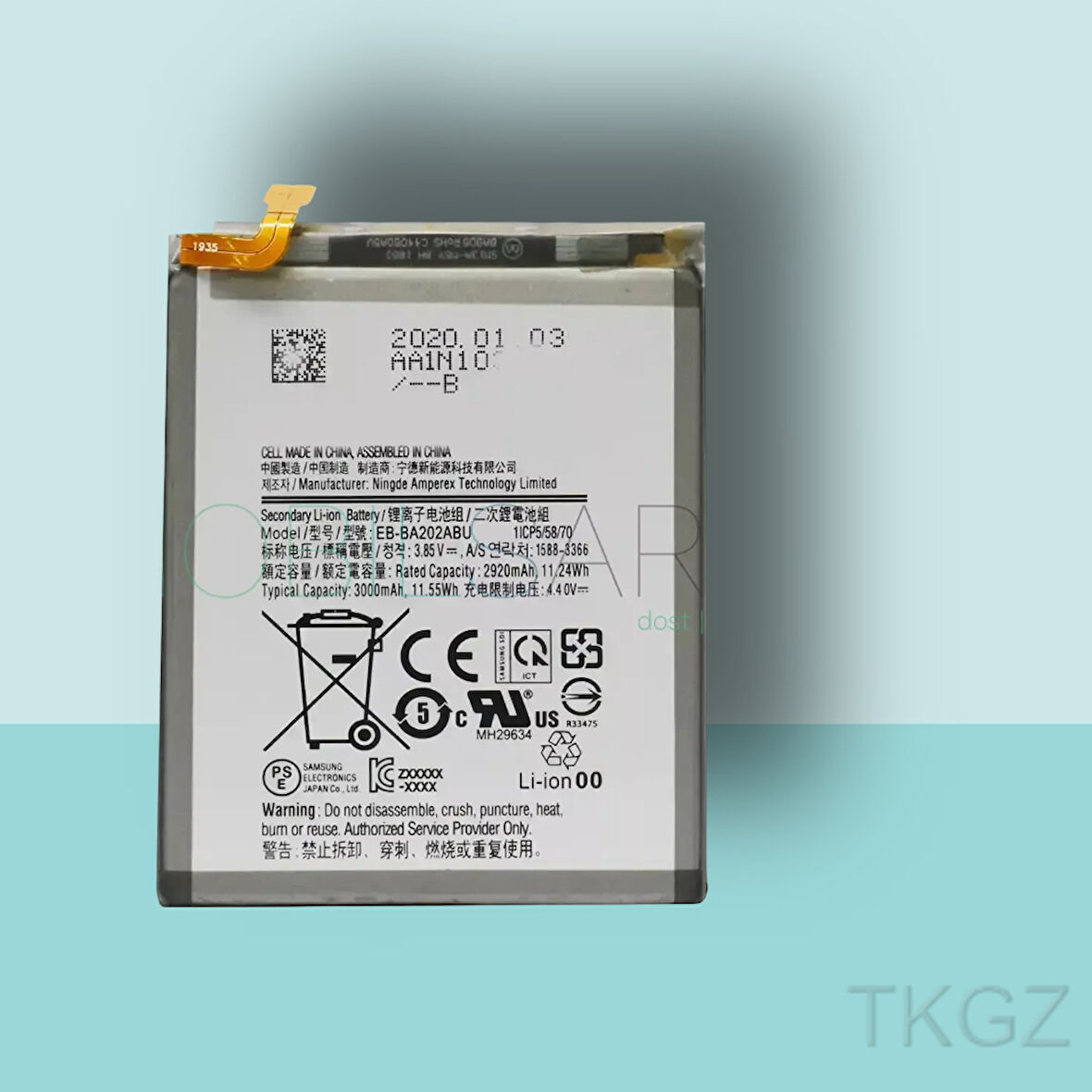 Tkgz - Samsung Galaxy A20 - A205 Batarya Pil Orijinal Sıfır