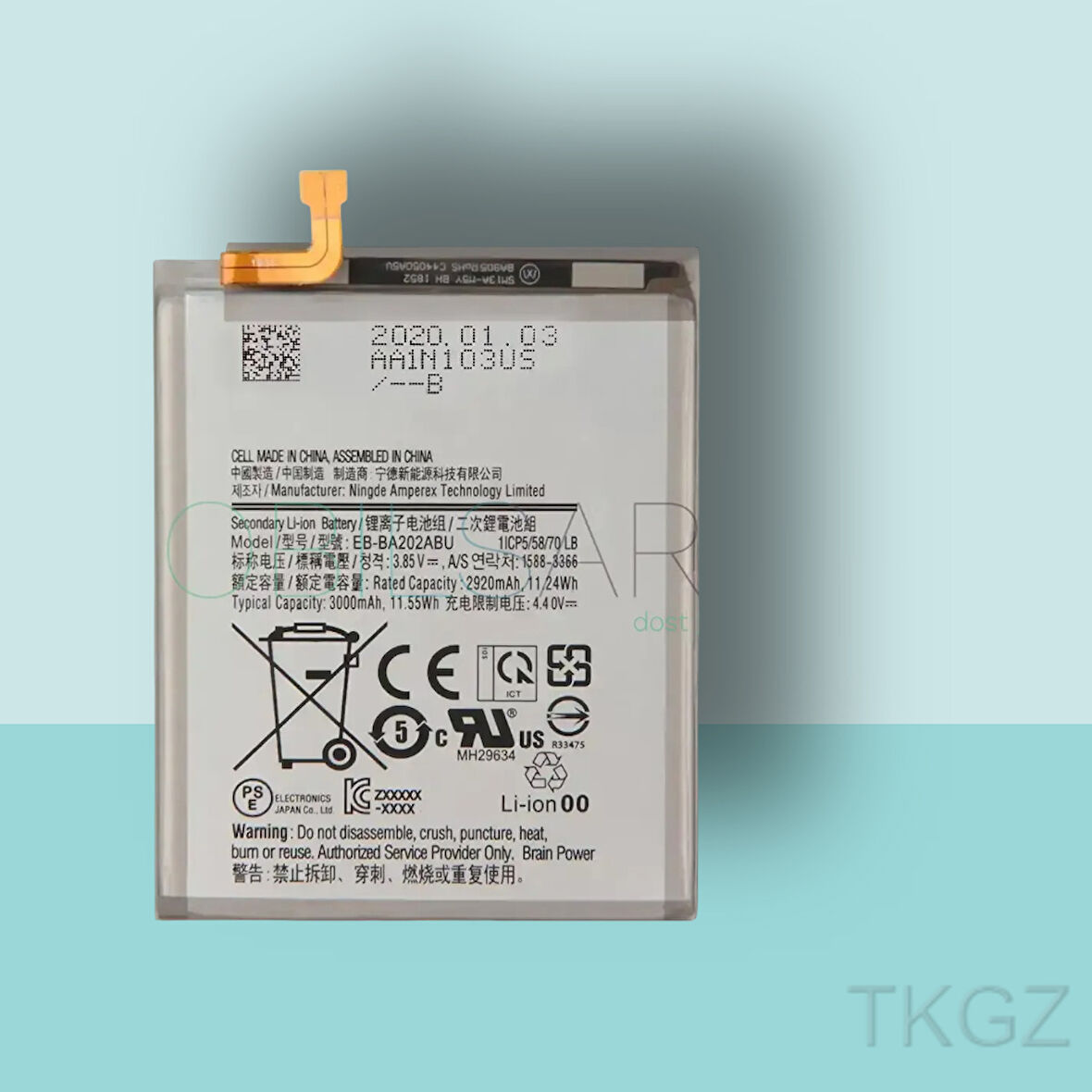 Tkgz - Samsung Galaxy A20E - A202 Batarya Pil Orijinal Sıfır