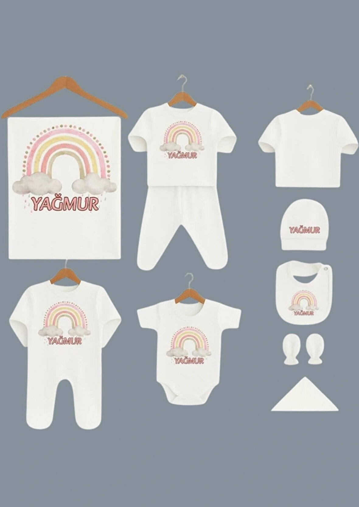 yağmur isimli yenidoğan seti