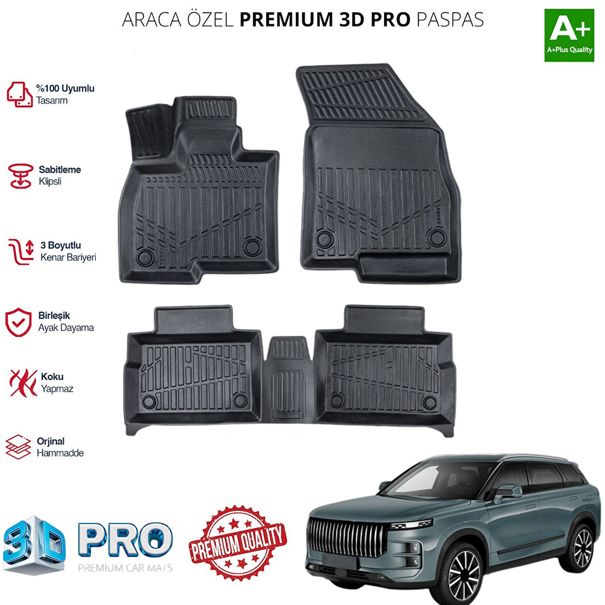 JAECOO ARACA ÖZEL 3D PASPAS 2024 2025 2026 2027