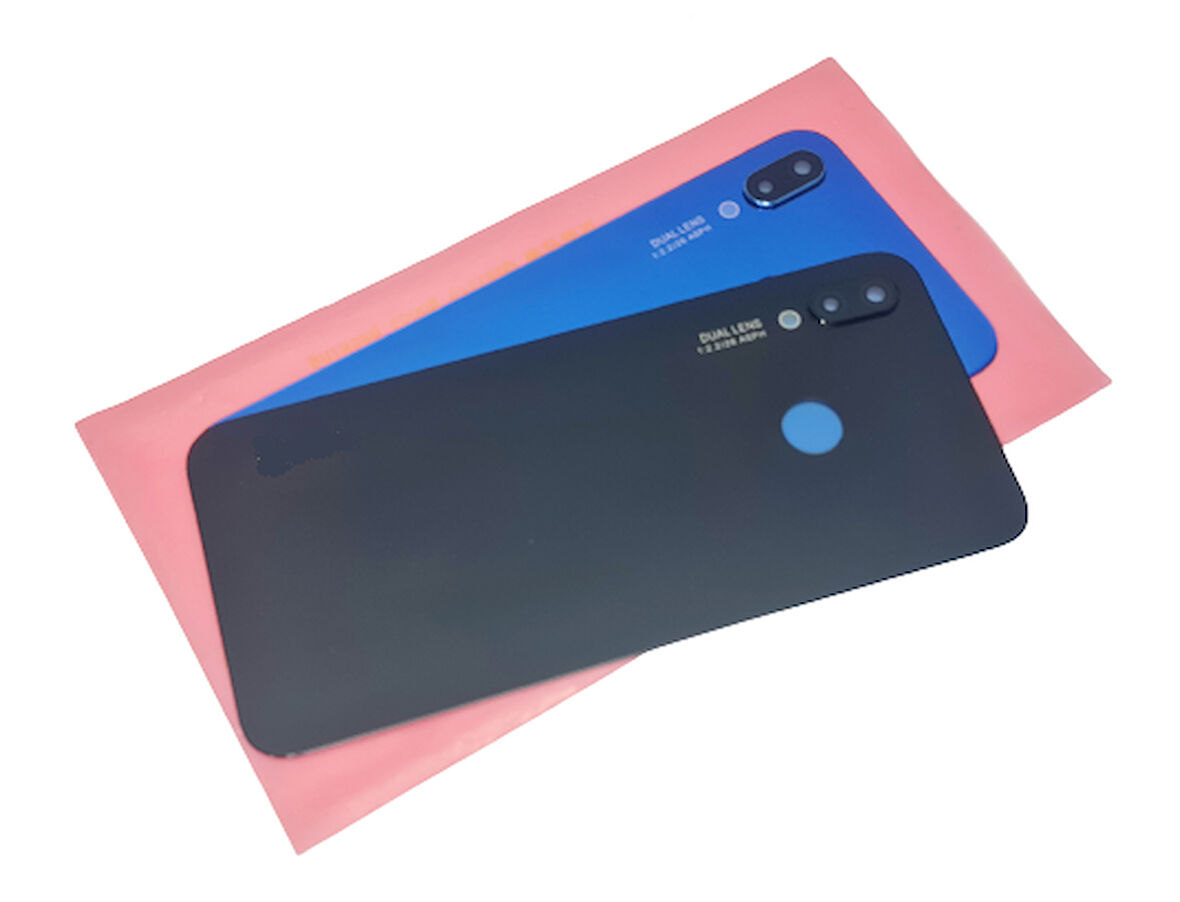 Tkgz Huawei Uyumlu P20 Lite Arka Pil batarya Kapağı (CAM KAMERA LENSİ) MAVİ