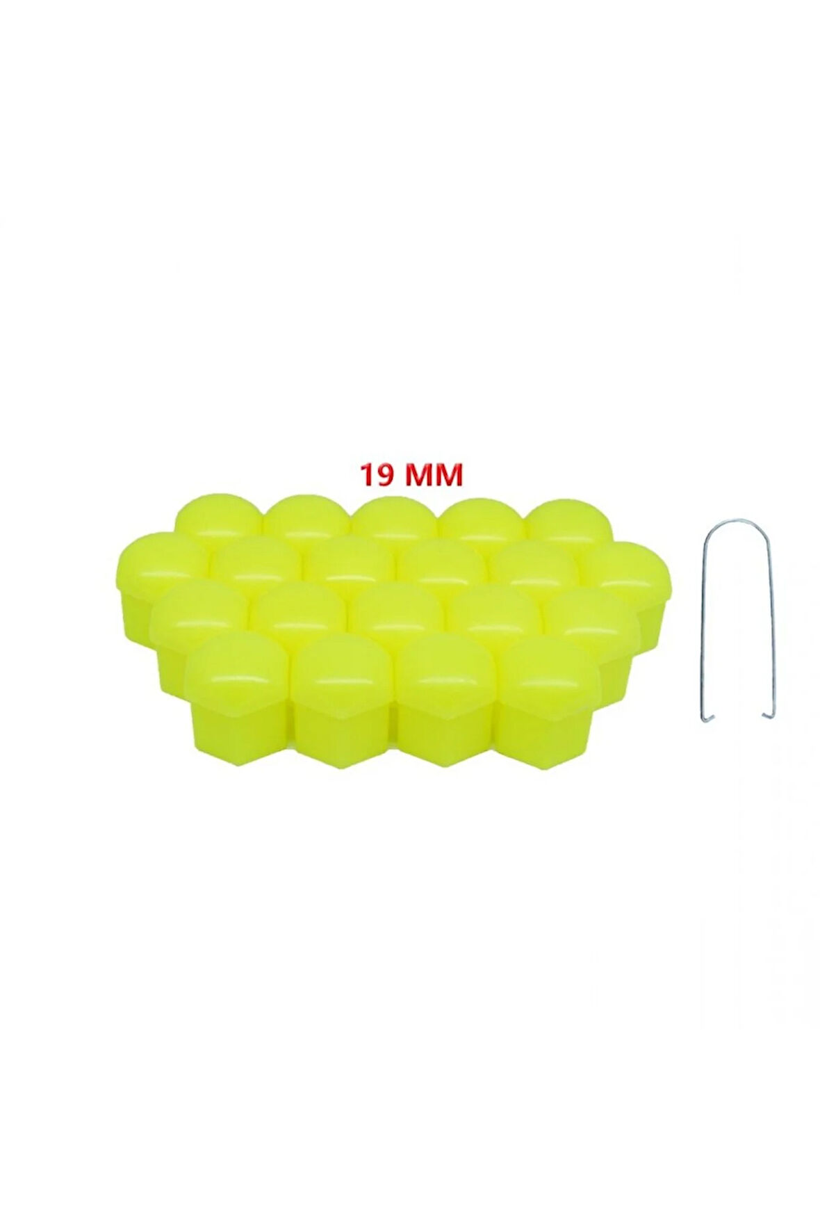 BİJON KAPAĞI DÜZ 19MM FOSFOR SARI 20Lİ SET