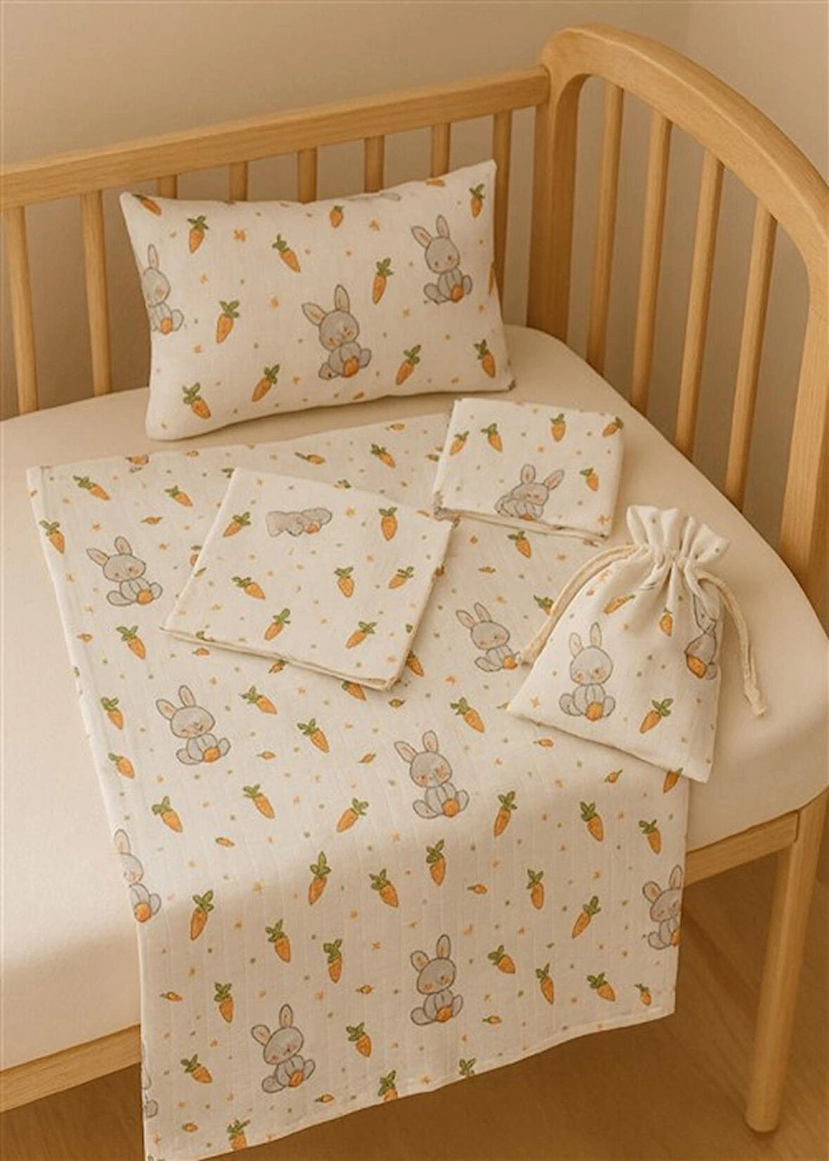 More Home Bebek Müslin Bez Battaniye Set 7 Parça  Uğur Böceği