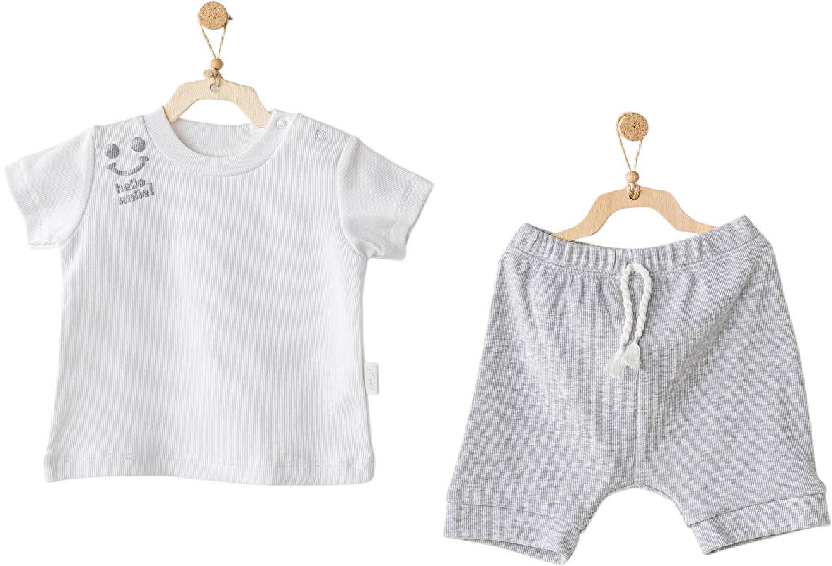 Andywawa AC25894 2'Li Basic Bebe Takım Grey Melange