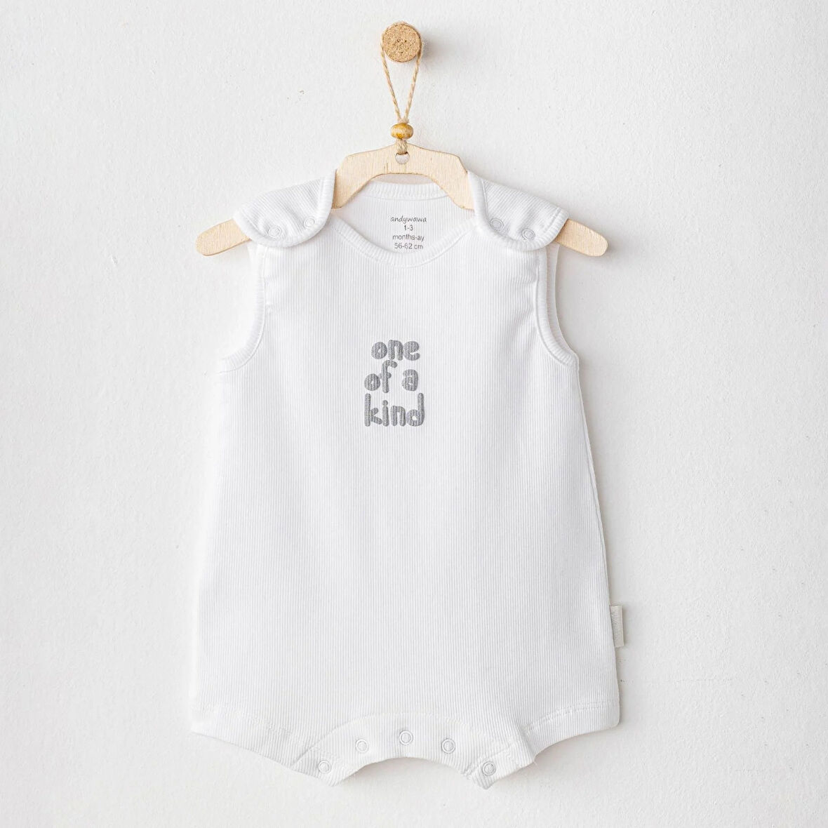 Andywawa AC25895 Romper Basic Bebek Tulum White