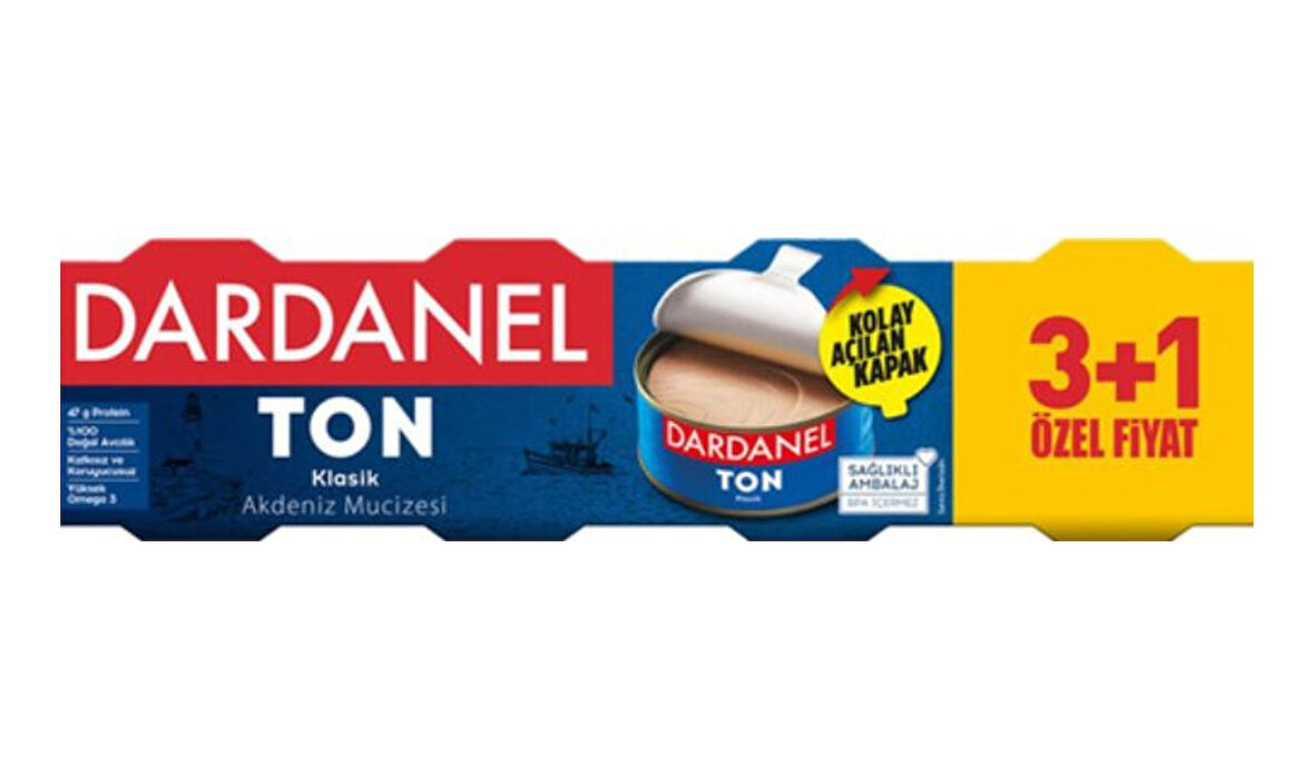 Dardanel Klasik Akdeniz Mucizesi Ton Balığı 3+1 3'lü 4 x 75 G