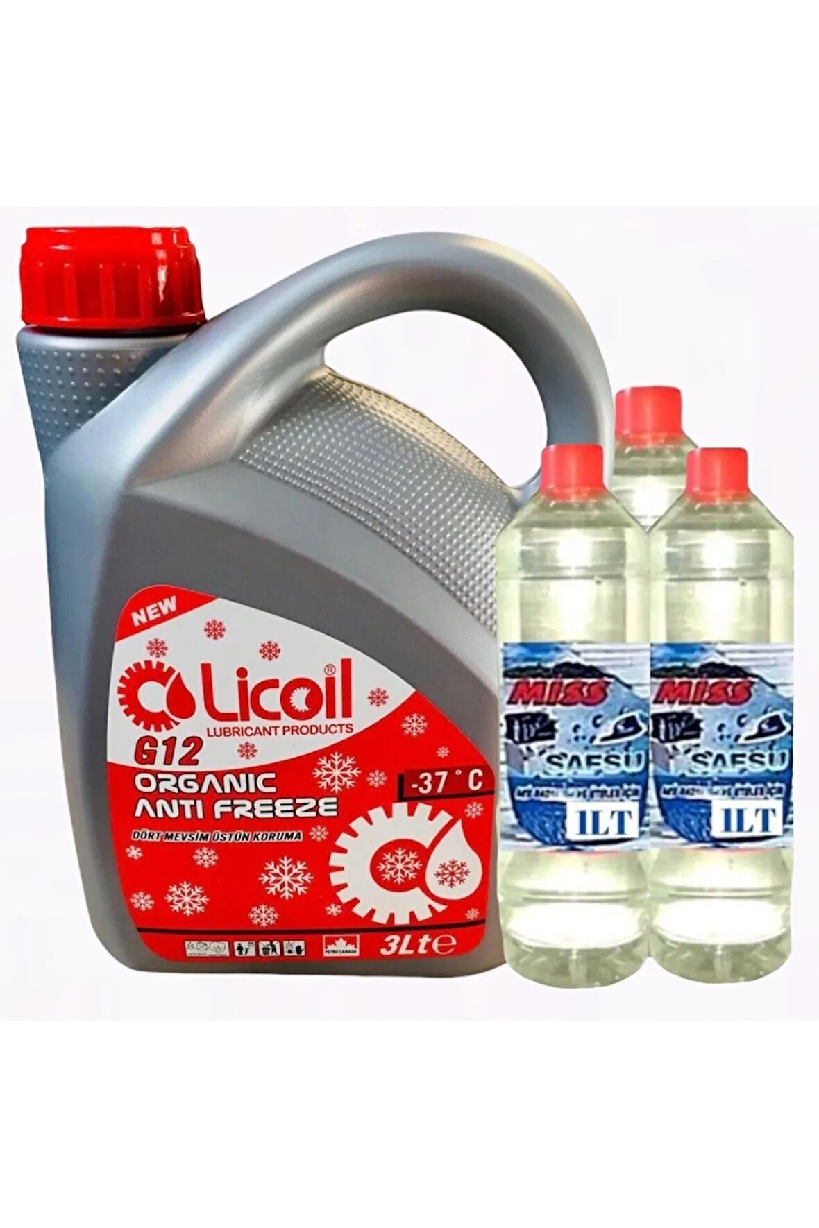 Organik G12 Kırmızı Antifriz -37c 3 litre G12 Kırmızı+3 LT Saf su