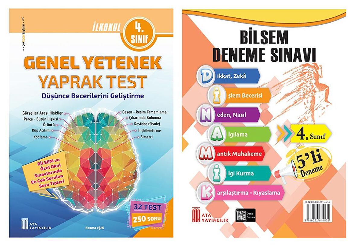 Ata 4.Sınıf Bilsem Sınavlarına Hazırlık Test + 5 li Deneme Sınavı