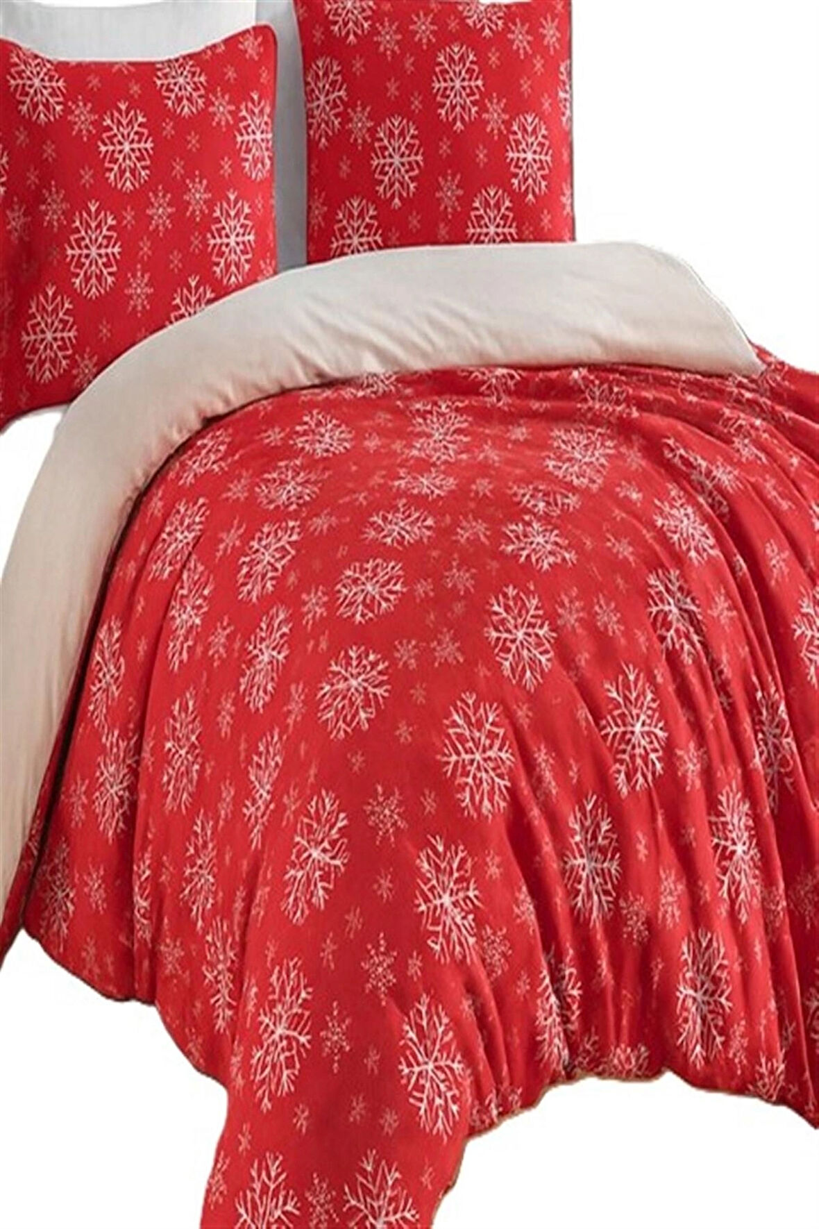 More Home Tek  Kişilik Nevresim Seti + Yastık Kılıfı  Kar Tanesi