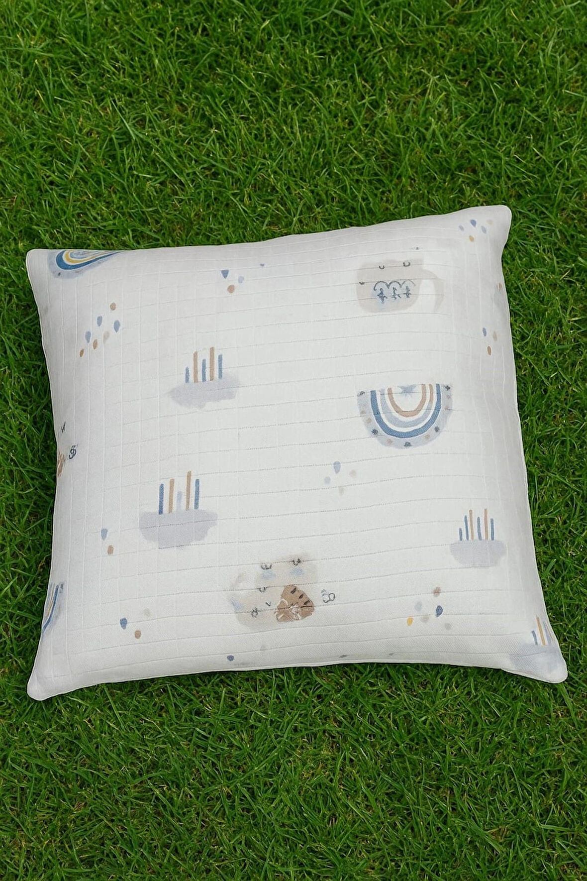 More Home Müslin Bebek yastık kılıfı  % 100 pamuklu Filli Bulutlu 35x44 