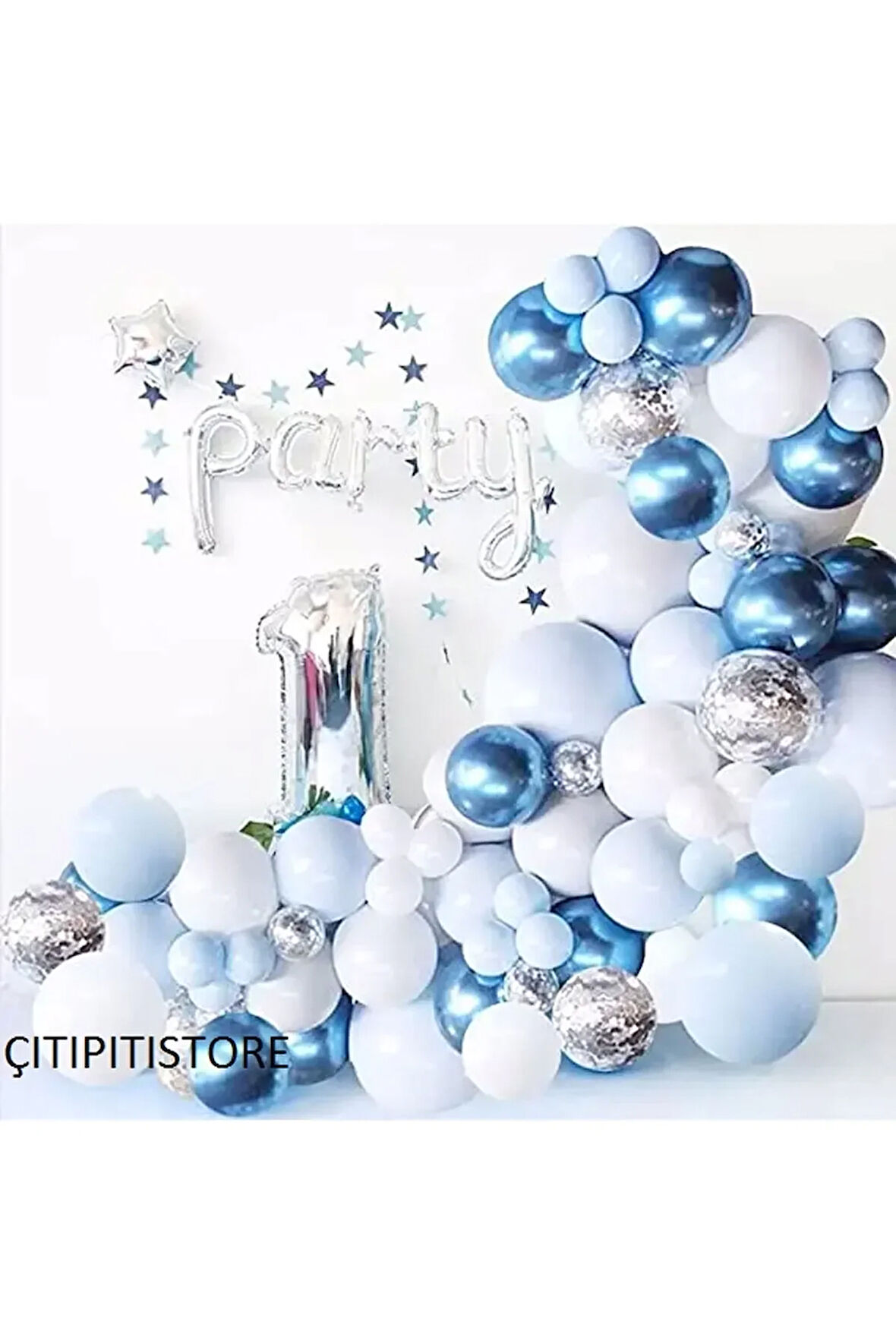 Çıtıpıtıstore Mavi 1 Yaş Lüks Doğum Günü Set