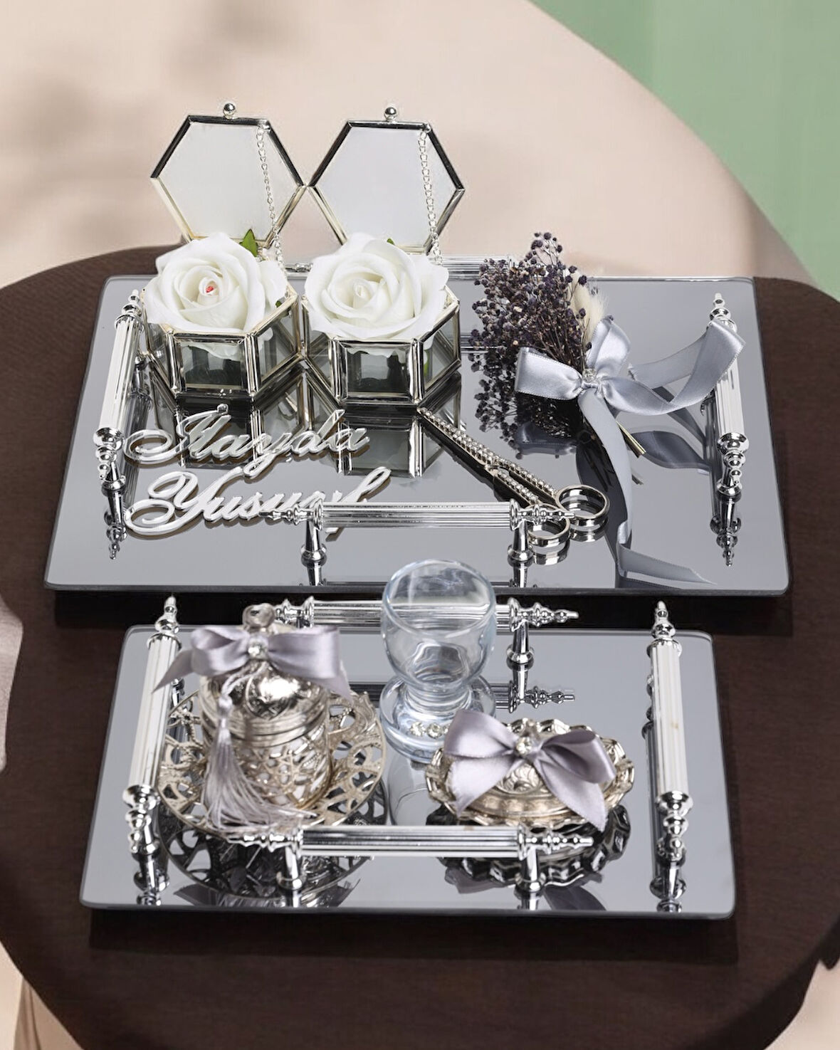 Reverence Gümüş Söz Tepsisi ve Damat Tepsisi