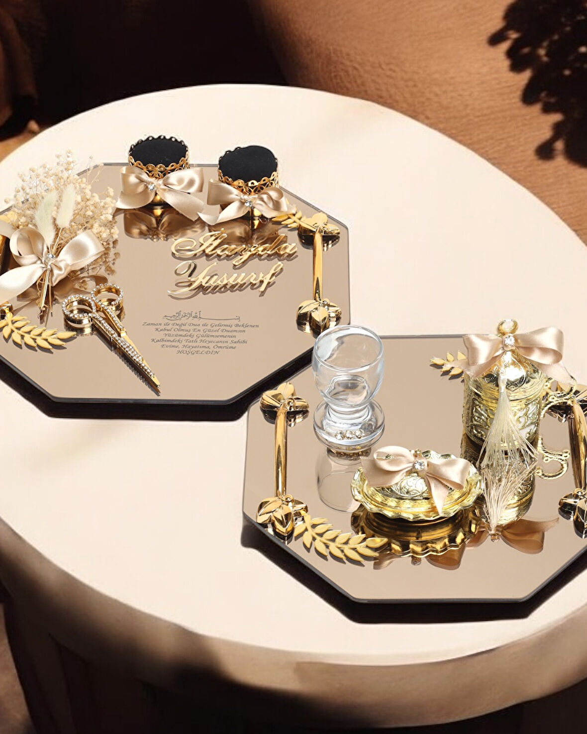 Affinity Sekizgen Gold Söz Nişan Tepsisi