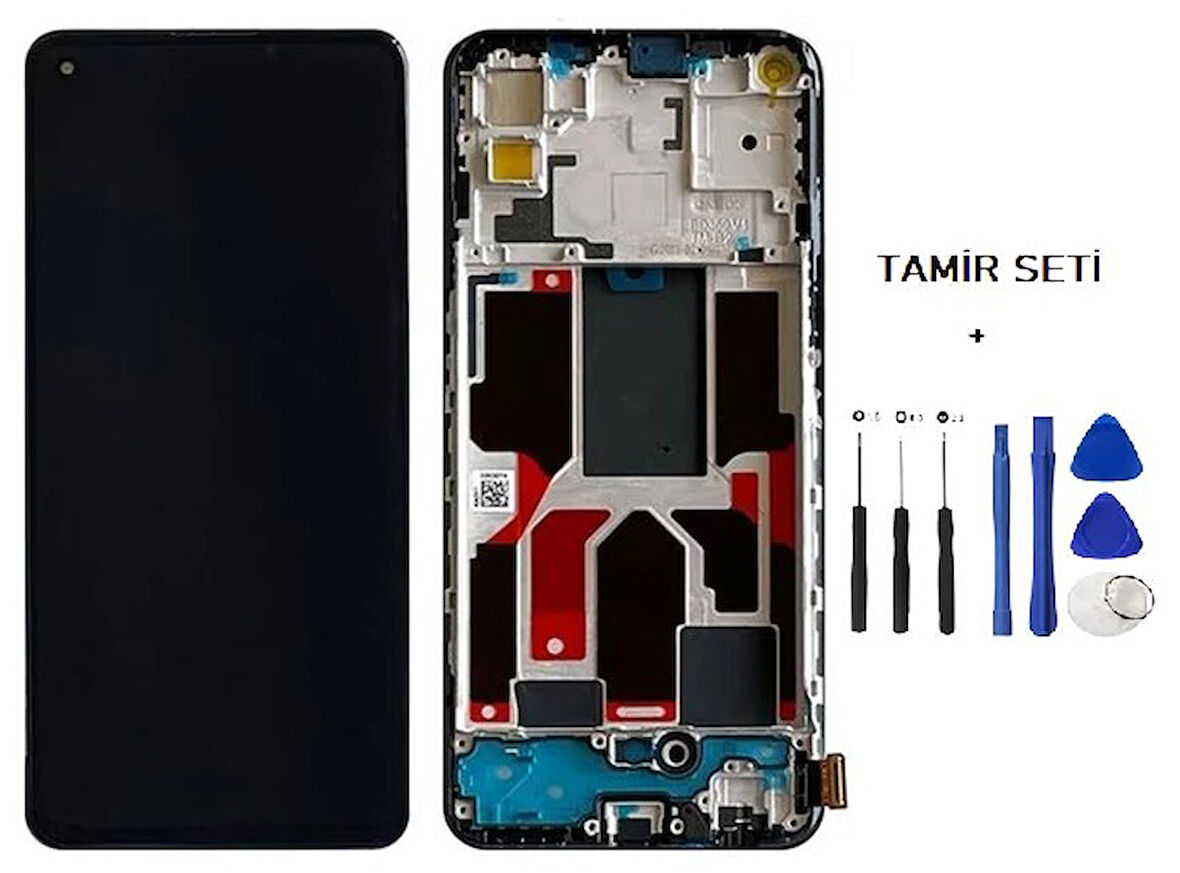 Tkgz - Oppo RENO 5 LİTE Lcd Ekran Dokunmatik -A- Kalite FULL ÇITALI + TAMİR SETİ