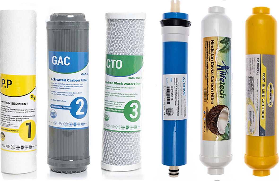 Sulook Su Arıtma Cihazı Açık Kasa Çift Karbonlu 6'lı Filtre Seti Vontron Membranlı