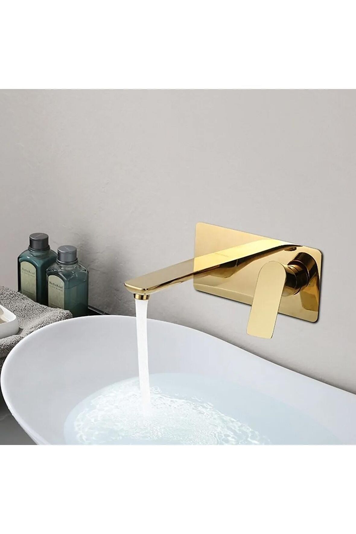 Banyo Lavabo Bataryası Ankastre Gold Altın Dore 5 Yıl Garantili Sıva Altı Dahil