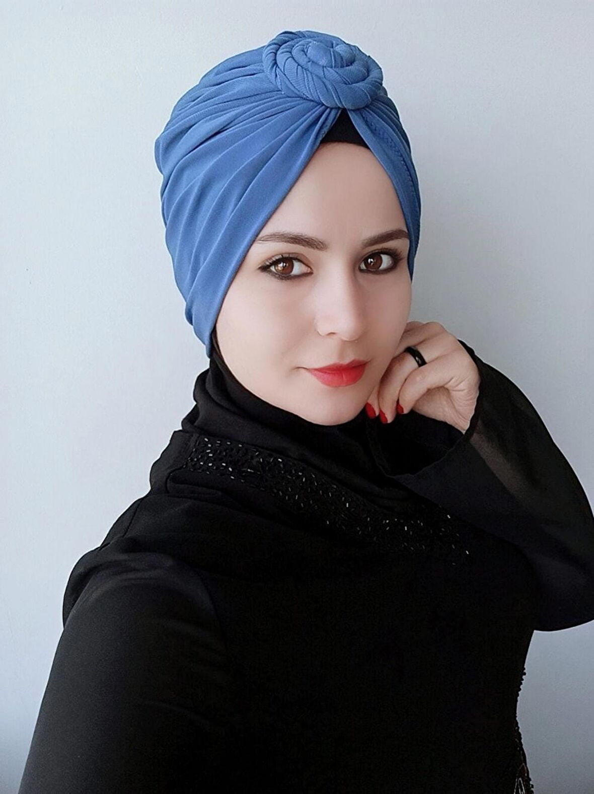 Kadın Tesettür Moda Tarz Trend Bone  Açık Mavi
