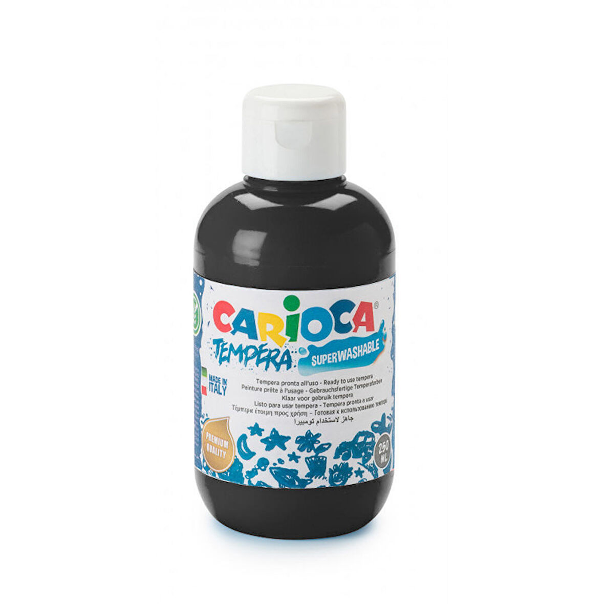 Carioca Tempera Suluboya Süper Yıkanabilir Parmak Boya Siyah 250 ML