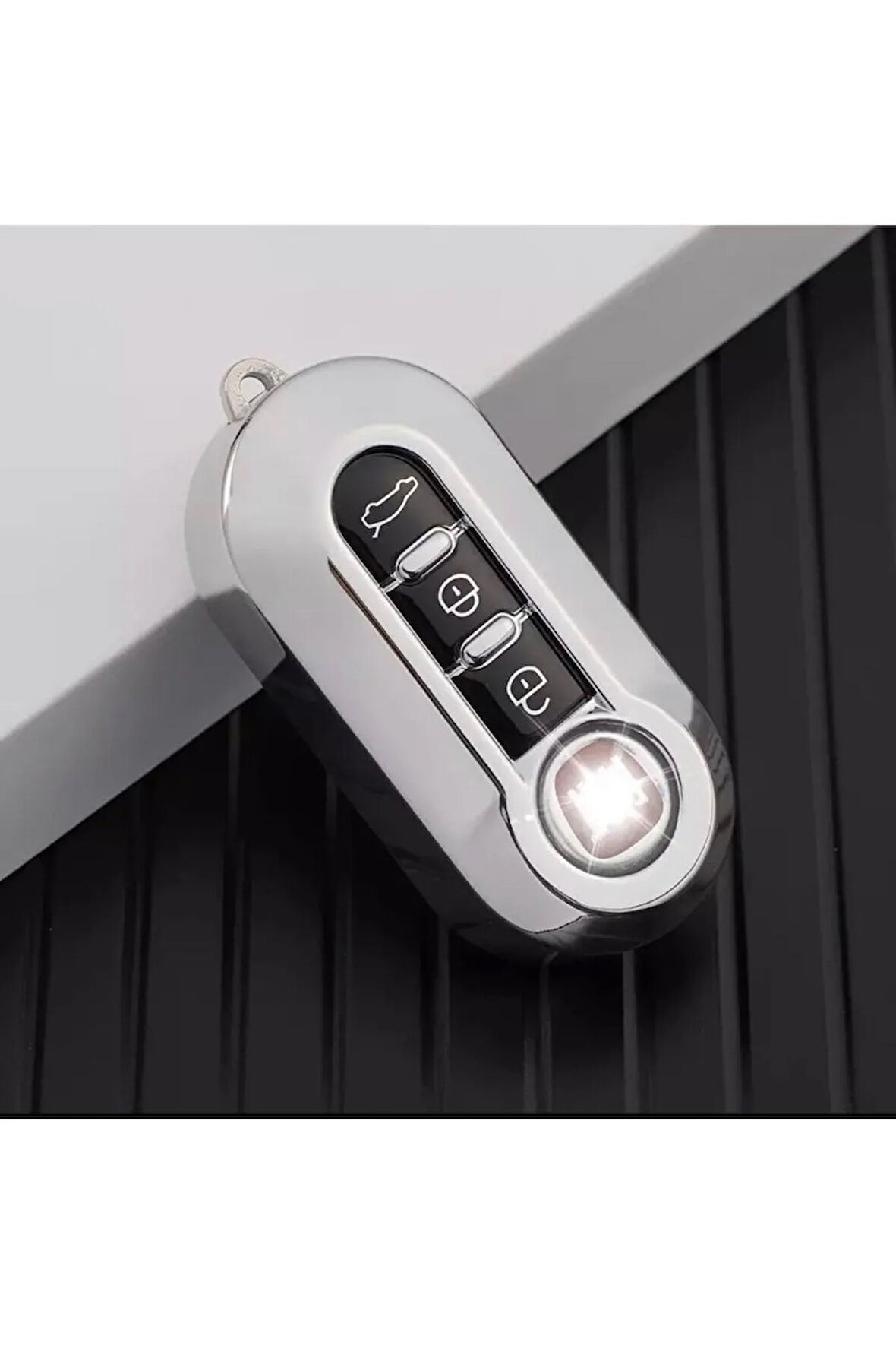 Fiat Doblo Fiorino 500 Anahtar Kılıfı Parlak Gümüş Gri