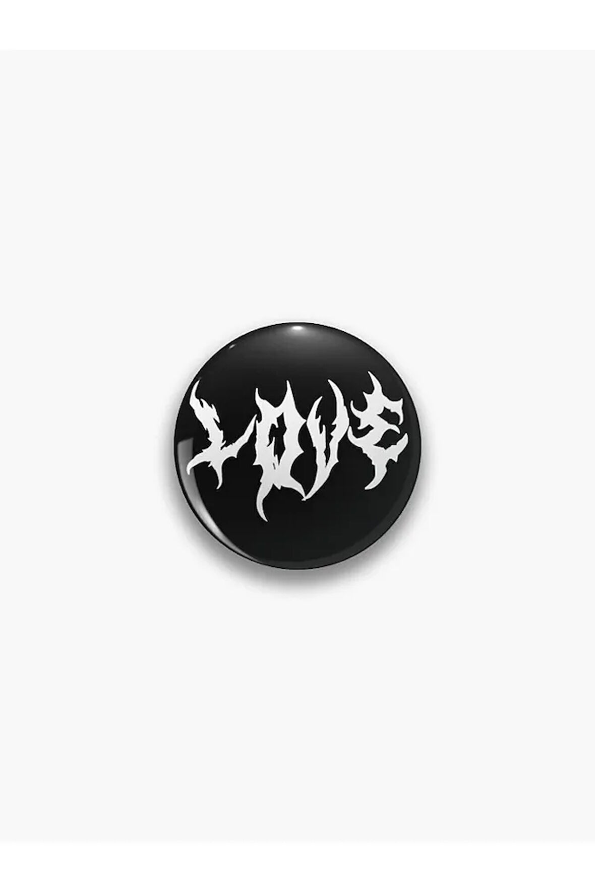 Y2K Grunge Dark Stil Love Yazılı Rozet CaminhoRozet