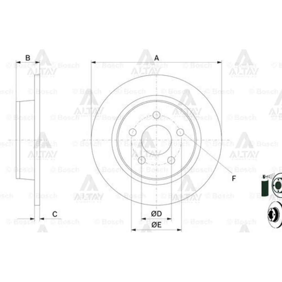 FREN DISKI C-MAX 07-11 / FOCUS II 04-11 / S40 II 04= / ARKA DÜZ 280-5